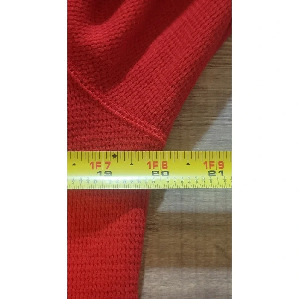 Polo Ralph Lauren Men's Large Red‎ Waffle Knit Thermal Shirt Big Logo Sleepwear
